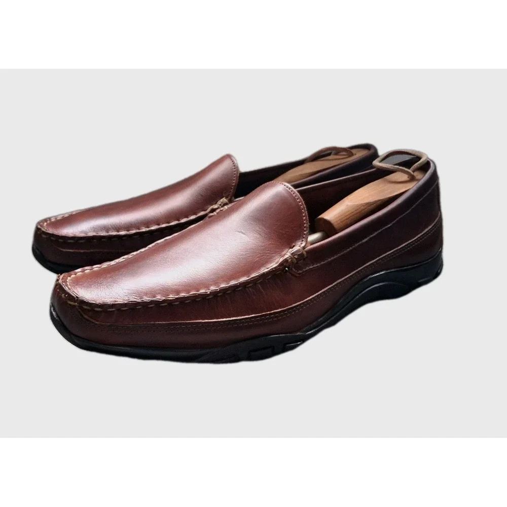 Allen Edmonds Port Washington Boulder Mens 12 D Hand Made Leather Loafers, Brown